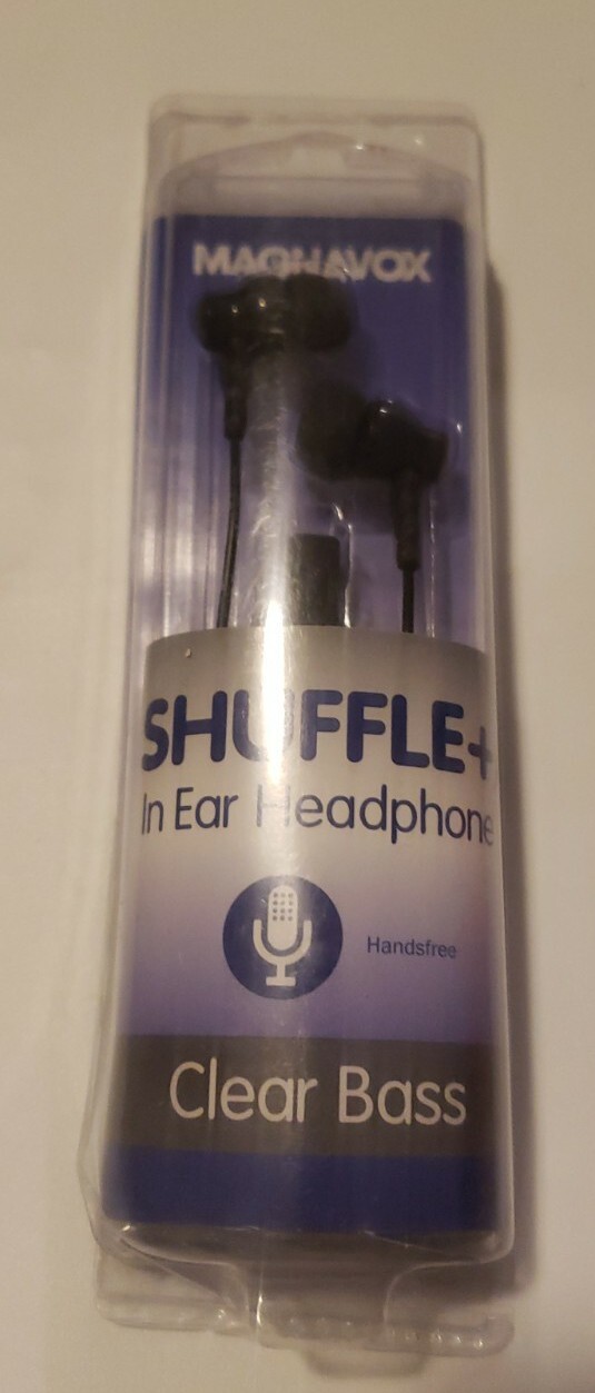 Magnavox Shuffle+ MHP4851-BK Black In Ear Headphones With Microphone