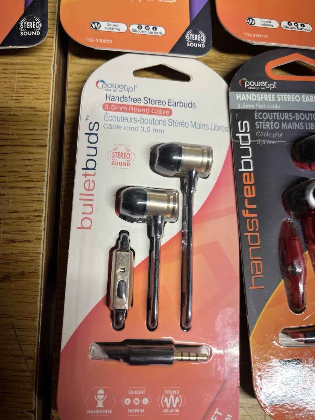16x Power Up Hamds Free, Stereo, Thumpin Bass Earbuds Bulk Wholesale 3.5mm Round