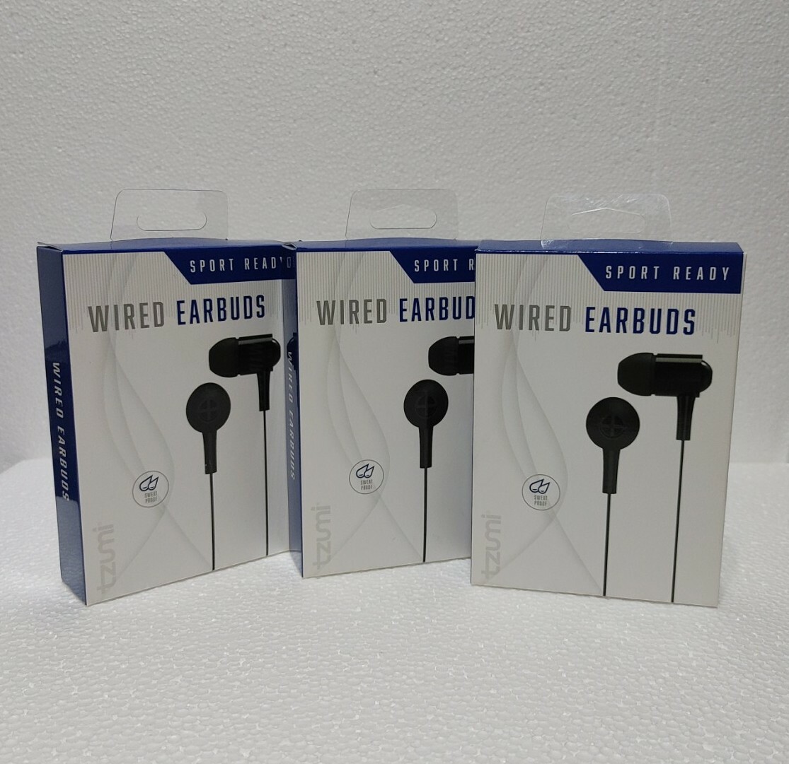 Sports Ready Wired earbuds by Tzumi Includes Three Extra Pairs Silicone Tips