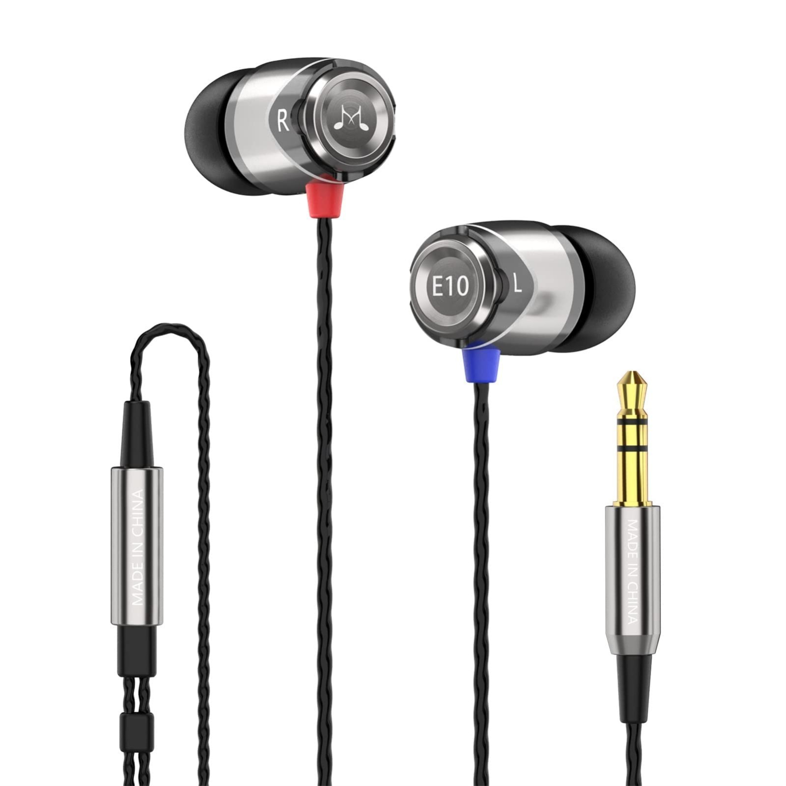 Premium Hi-Fi Wired Earbuds, 3.5mm Jack, Powerful Bass, Tangle-Free Cable, Noise