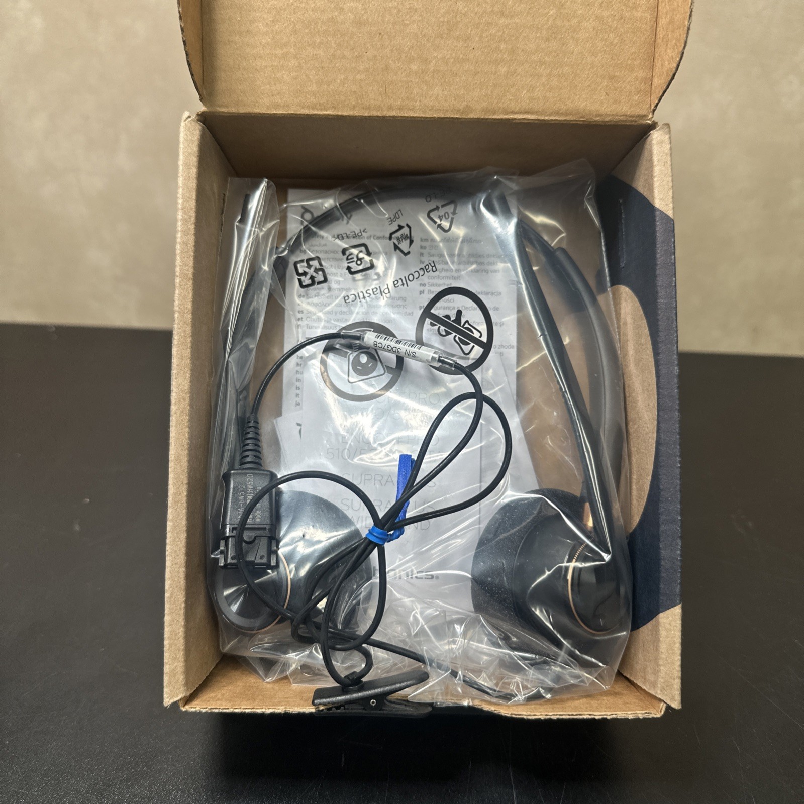 Poly EncorePro 520 with Quick Disconnect Binaural Headset TAA