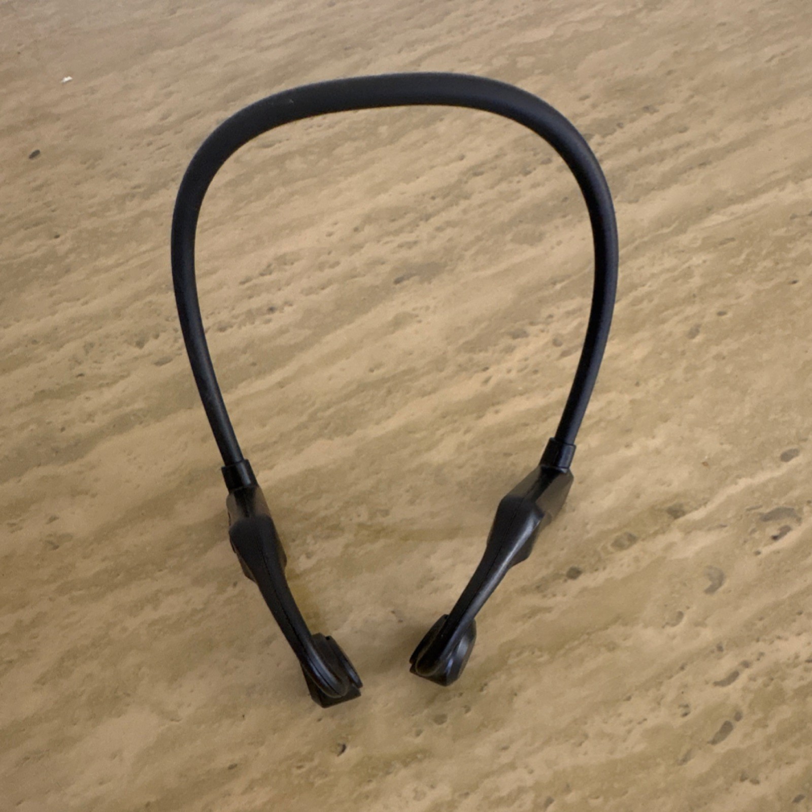 Black Wireless Bone Conduction Neckband Headphones Bluetooth Built-In Controls