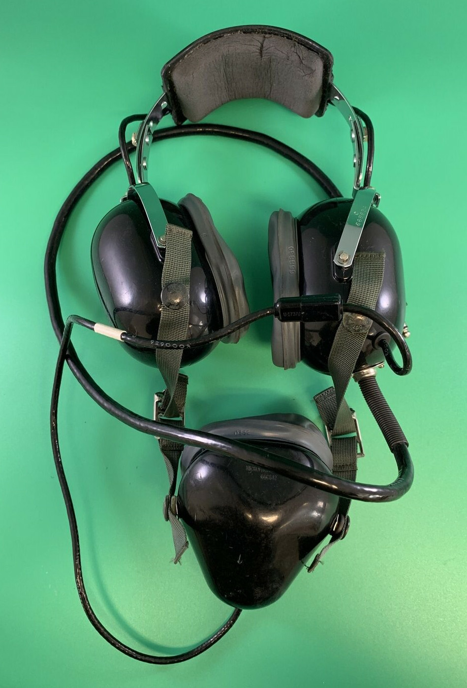DAVID CLARK H-133C/AIC VINTAGE VIETNAM ERA MILITARY HEADPHONES HEADSET