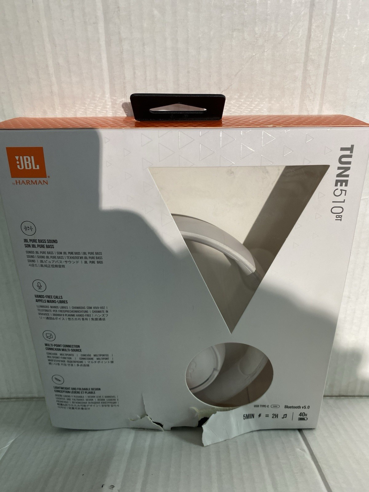 JBL T450BT Wireless Bluetooth Headphones – White