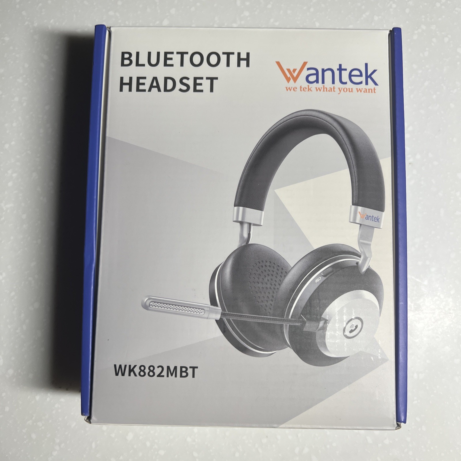 Wantek Wireless Work Headset Microphone USB Dongle HD Voice Bluetooth Headphone