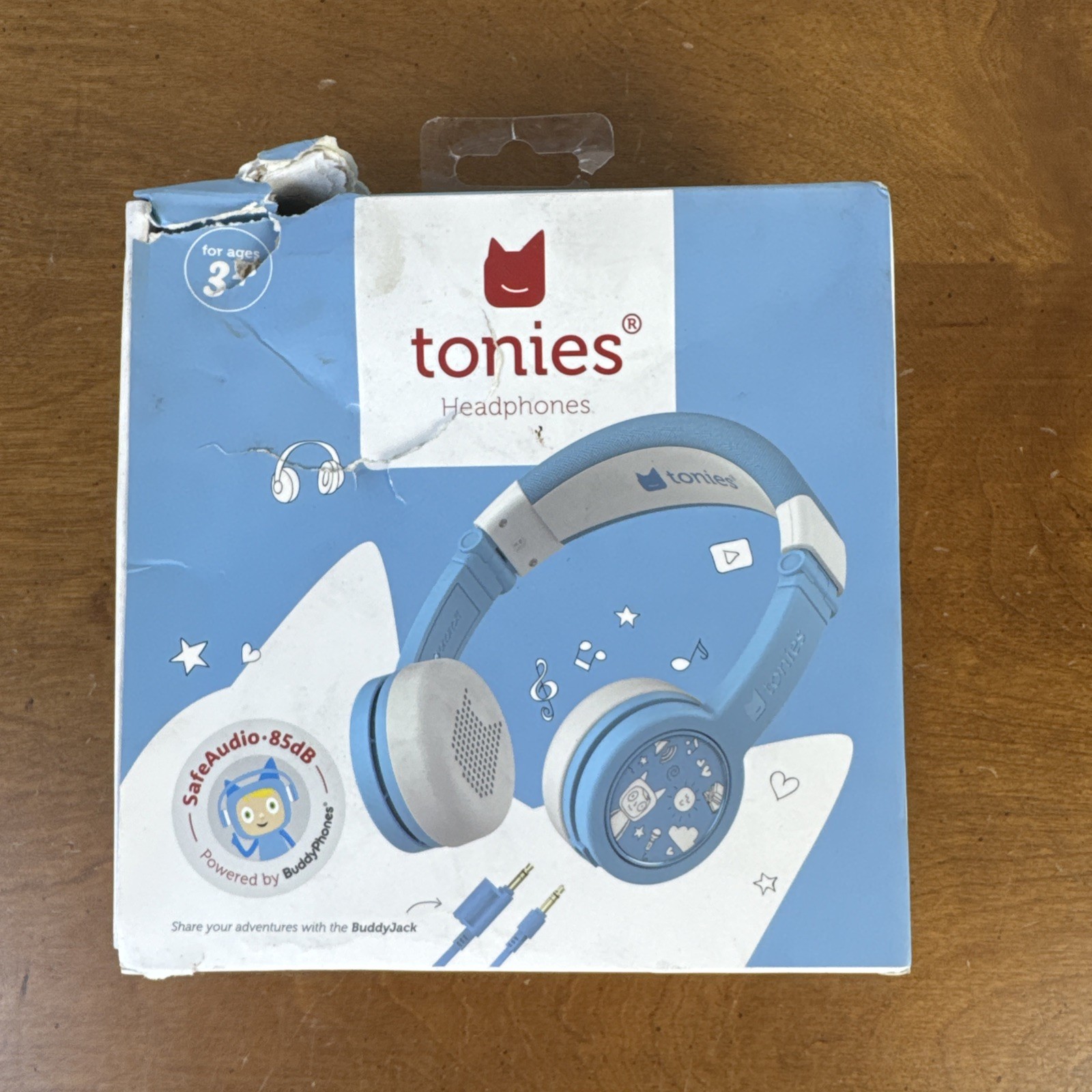 Tonies – Kids Headphones – Wired Foldable Durable Safe Audio 85dB Light Blue
