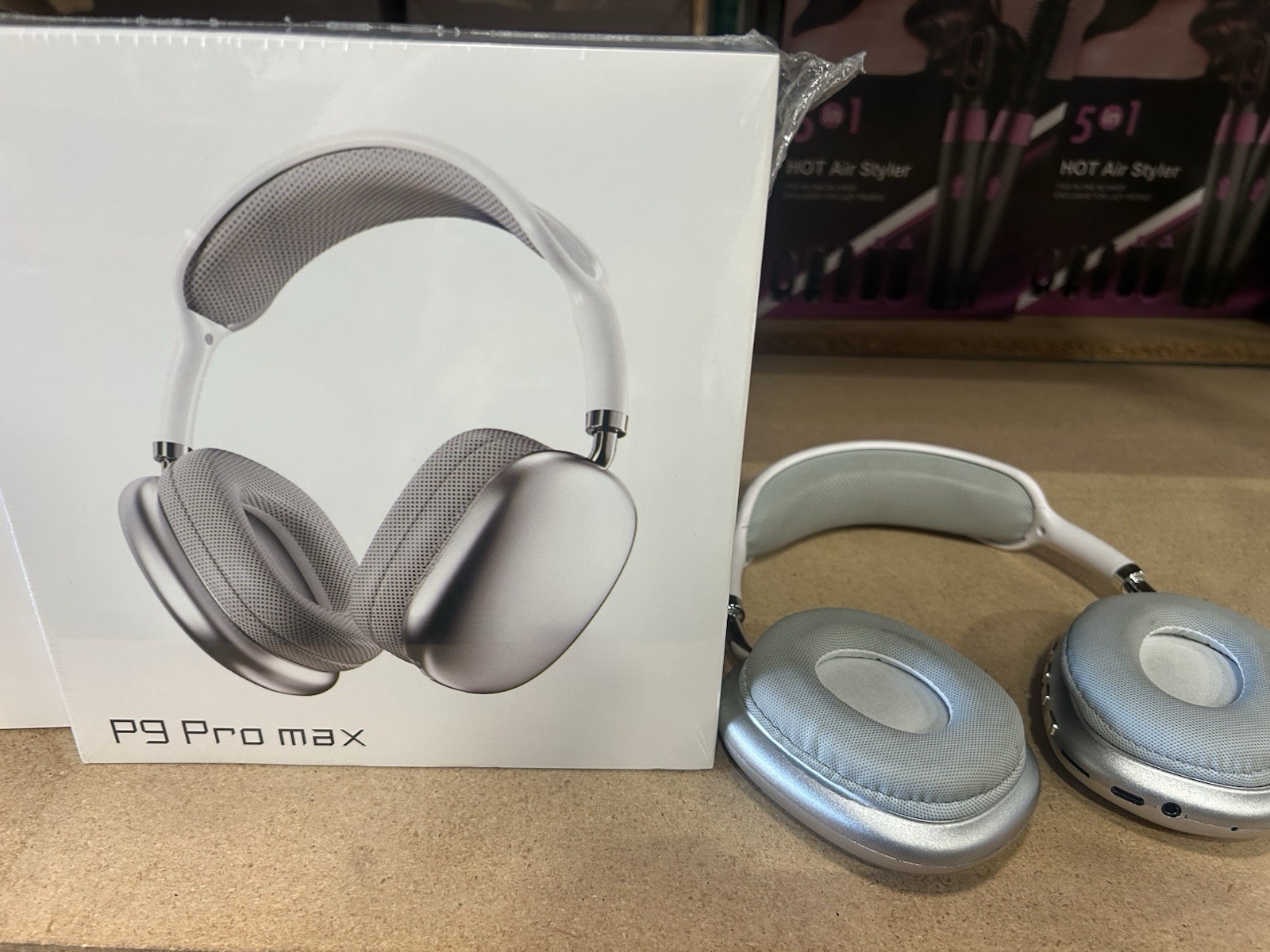 P9 Pro max Bluetooth Over-Ear Headband Headphones Double Earpiece Silver
