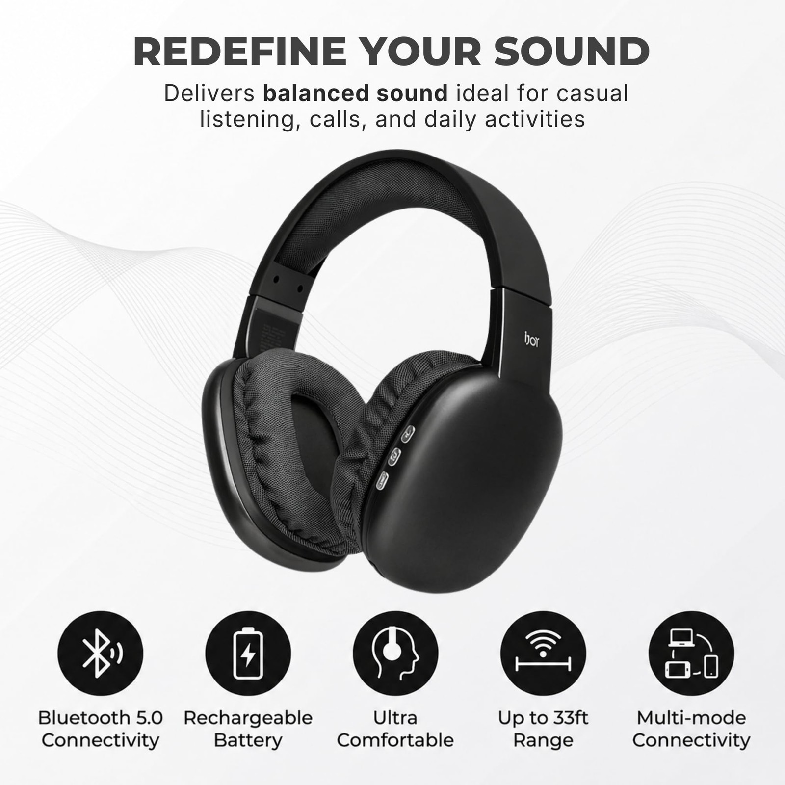 iJoy Ultra Wireless Headphones with Microphone- Rechargeable Assorted Colors