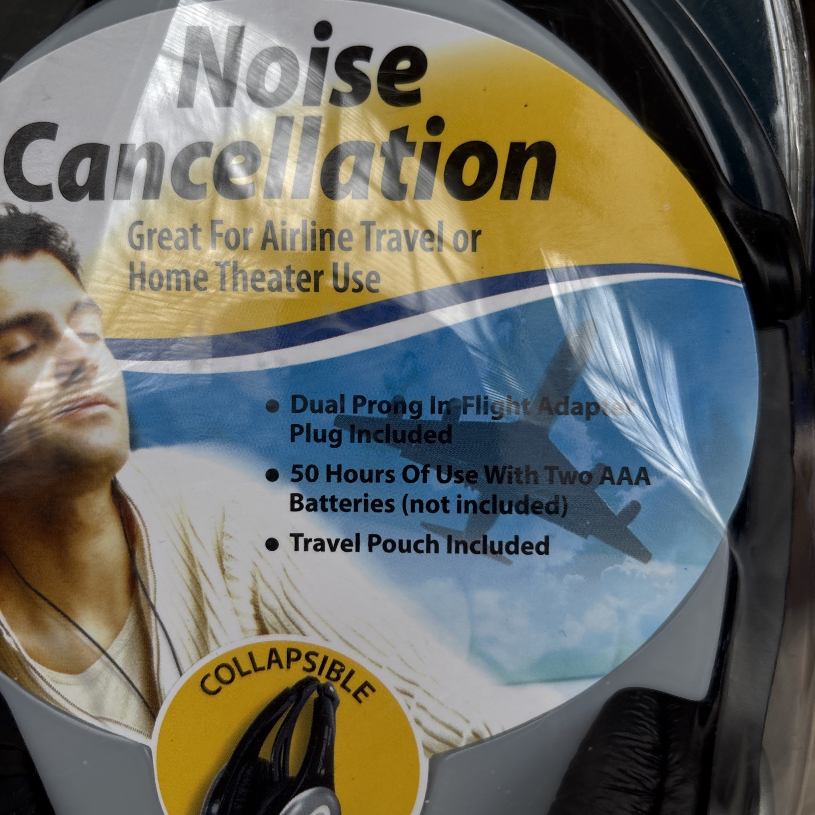Maxell HP/NC-II1 Lightweight Noise Cancellation Travel Headphones NEW Sealed.