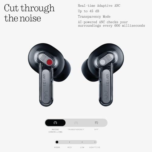 Nothing Ear (3) Noise-Canceling Earphone Bluetooth Super Mic 45dB ANC Black B173