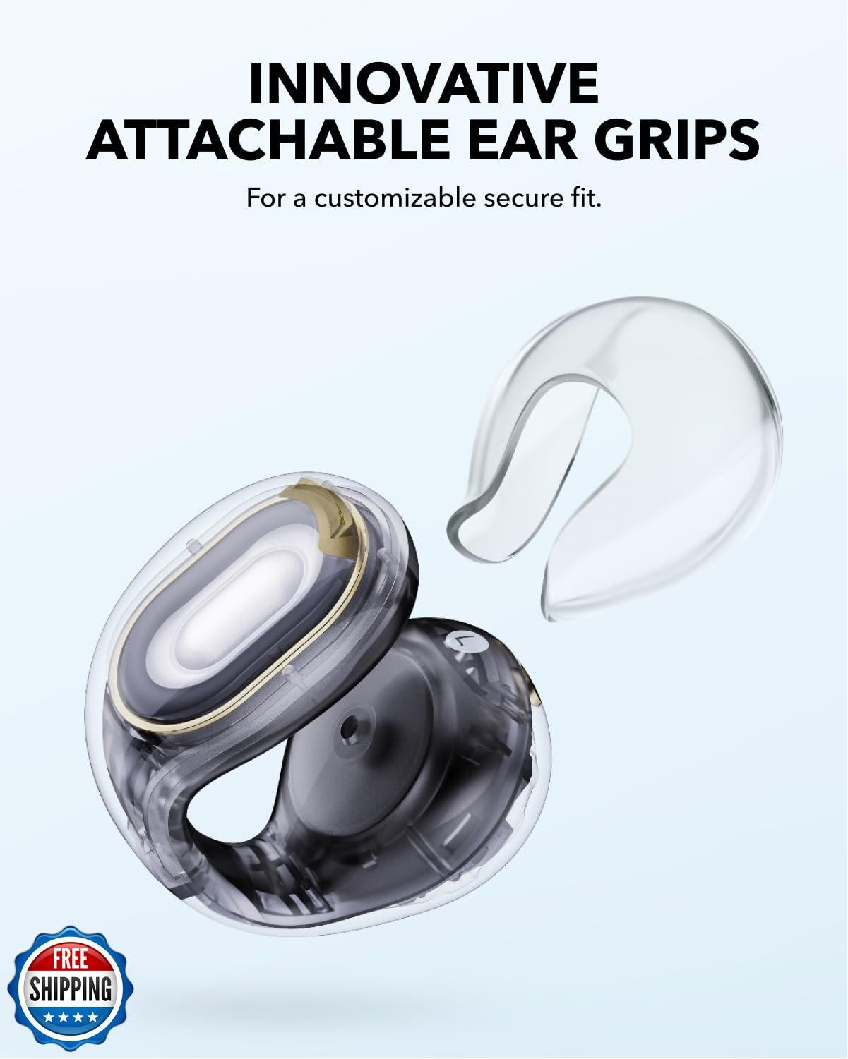 Soundcore C30i by Anker, Open-Ear Earbuds, Clip-On Headphones, Lightweight Co