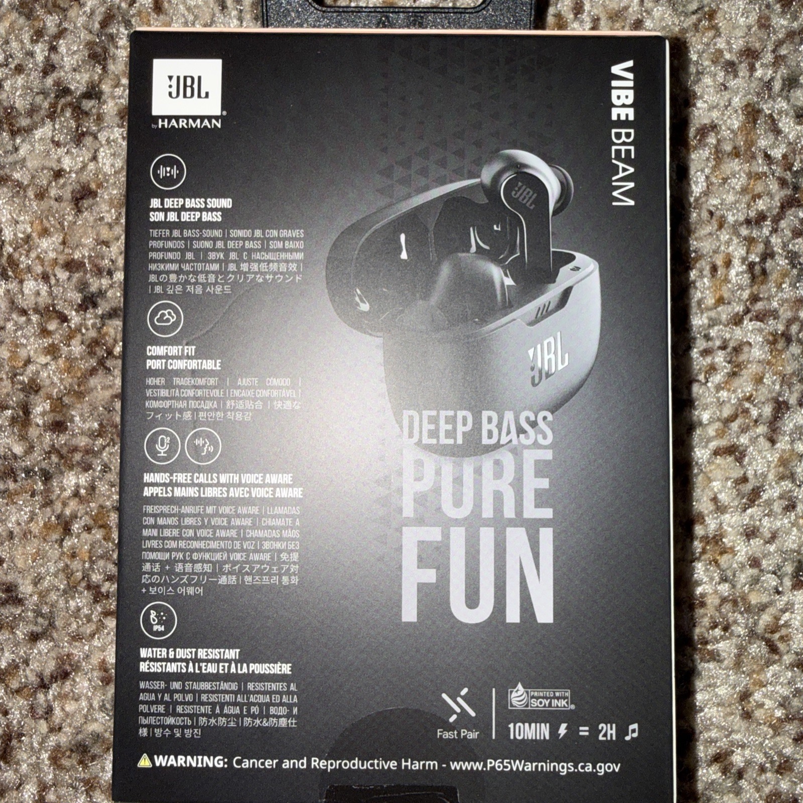 JBL Vibe Beam True Wireless In-Ear Headphones – Black