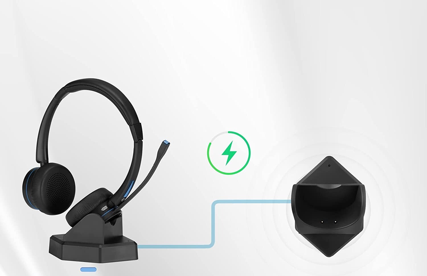 TruVoice BT60 Wireless Bluetooth Headset Multi Connect With Noise Canceling Mic