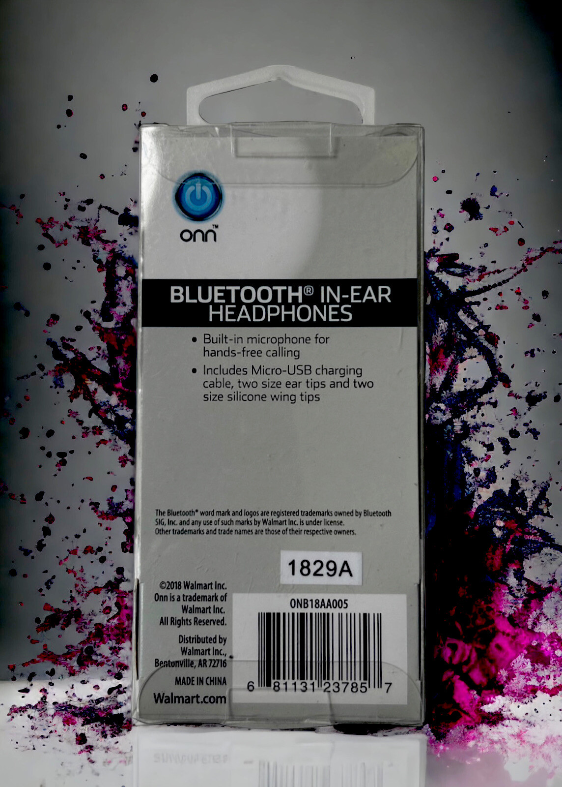 ONN Bluetooth in-Ear Headphones with Built-in Microphone (white) Brand New