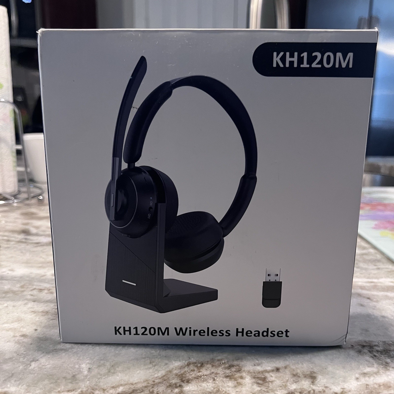 PrancyBt KH120M Wireless Headset Bluetooth 5.2 Noise Cancel Mic USB Dongle