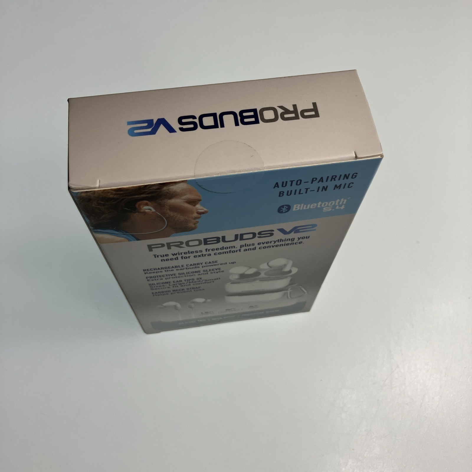 Probuds V2 Bluetooth 5.4 Wireless Stereo Earbuds With Charging Case White