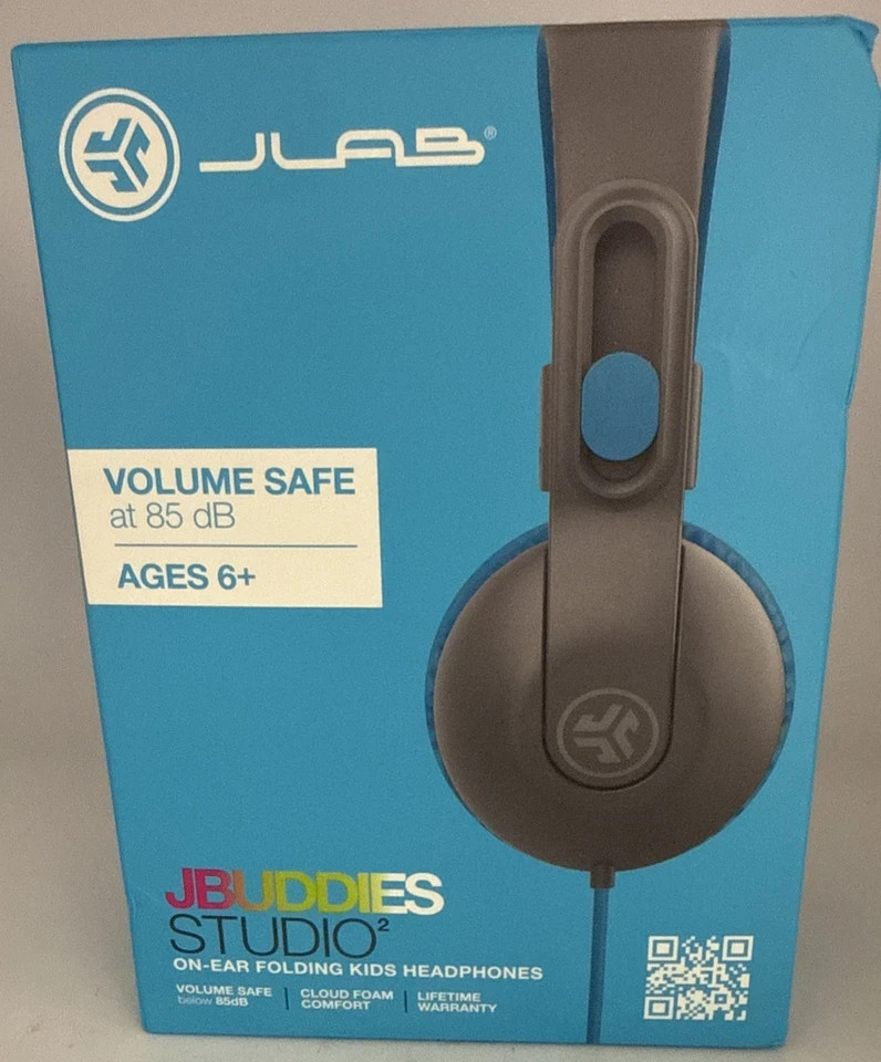 JBuddies Studio 2 Wired Kids Headphones – Gray/Blue – New
