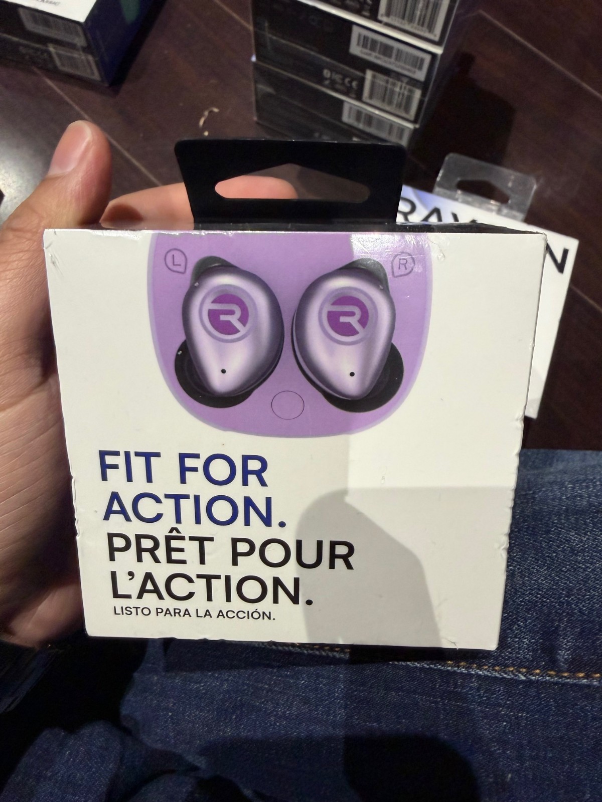 Raycon Fitness Earbuds Active Noise Cancellation Purple Violet Morado