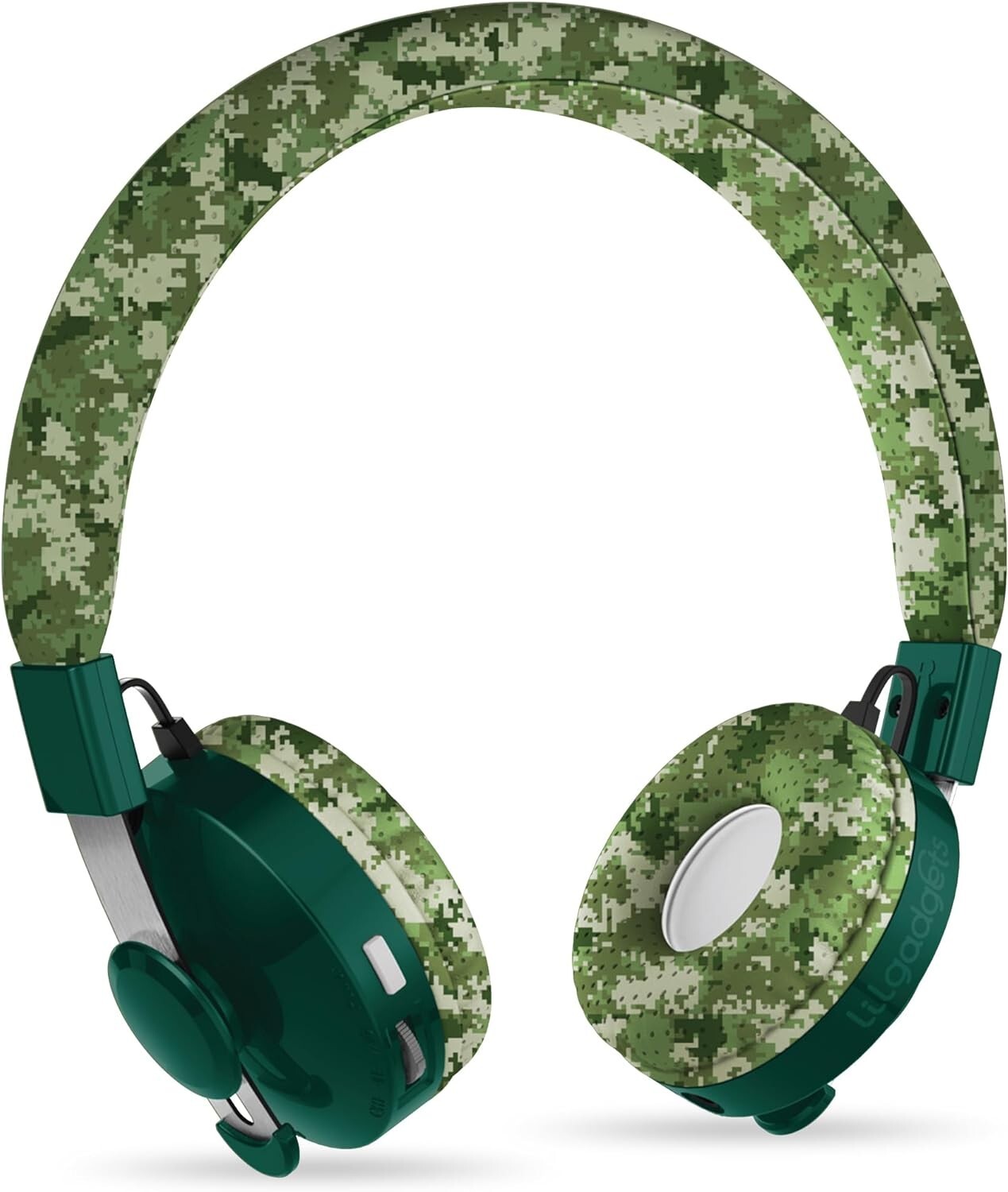 LilGadgets Untangled Pro Wireless Headphones Green Camo Bluetooth for Kids
