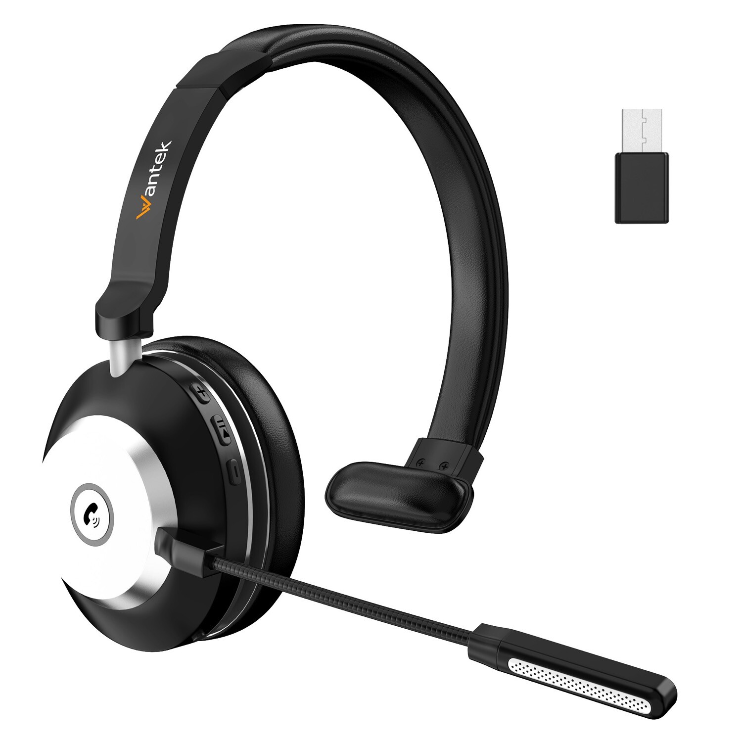 Bluetooth Earpiece with Microphone USB Dongle Wireless Headset for PC/Phone