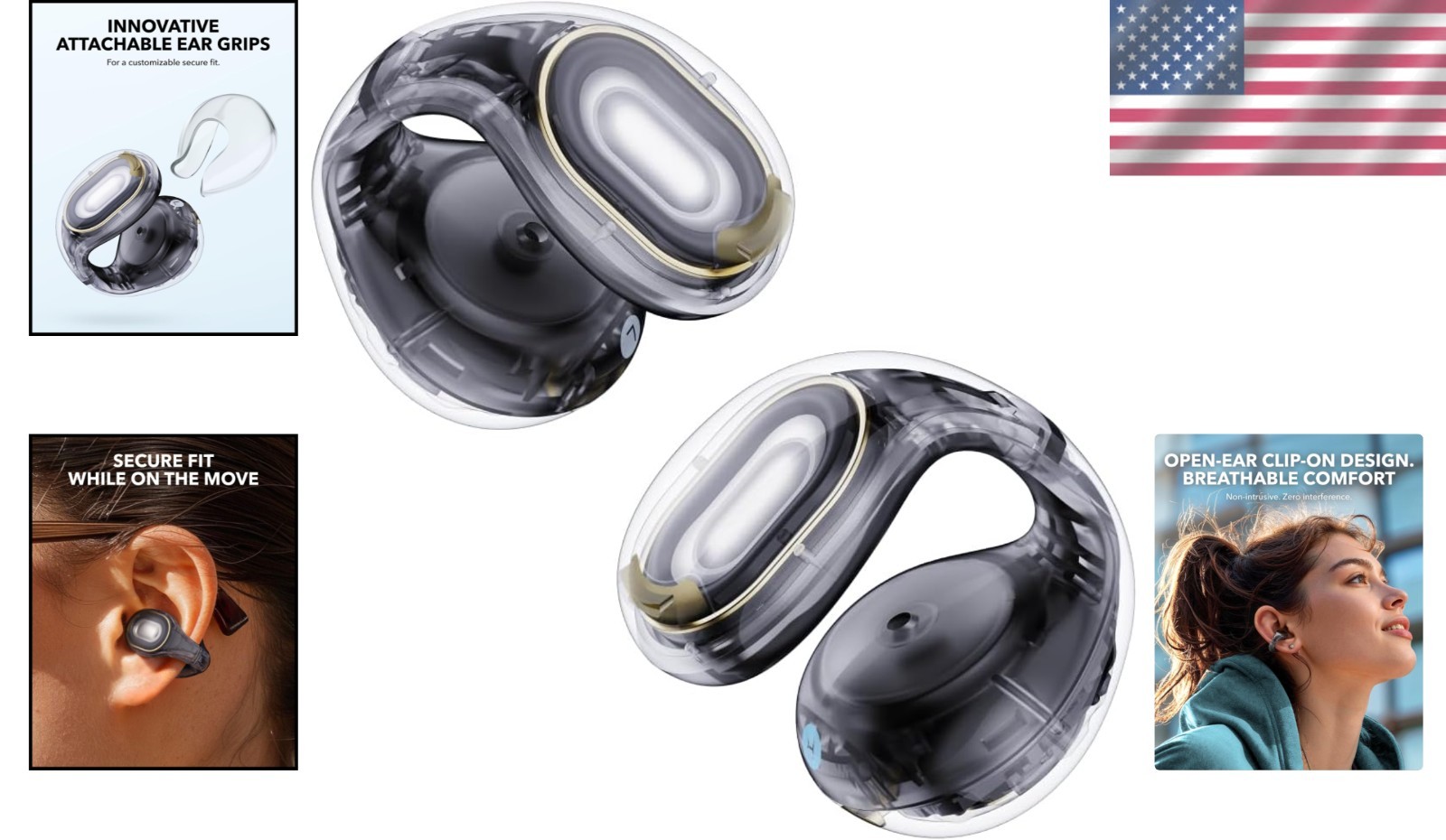 C30i Open-Ear Earbuds with Big Drivers & Secure Fit for Small Ears