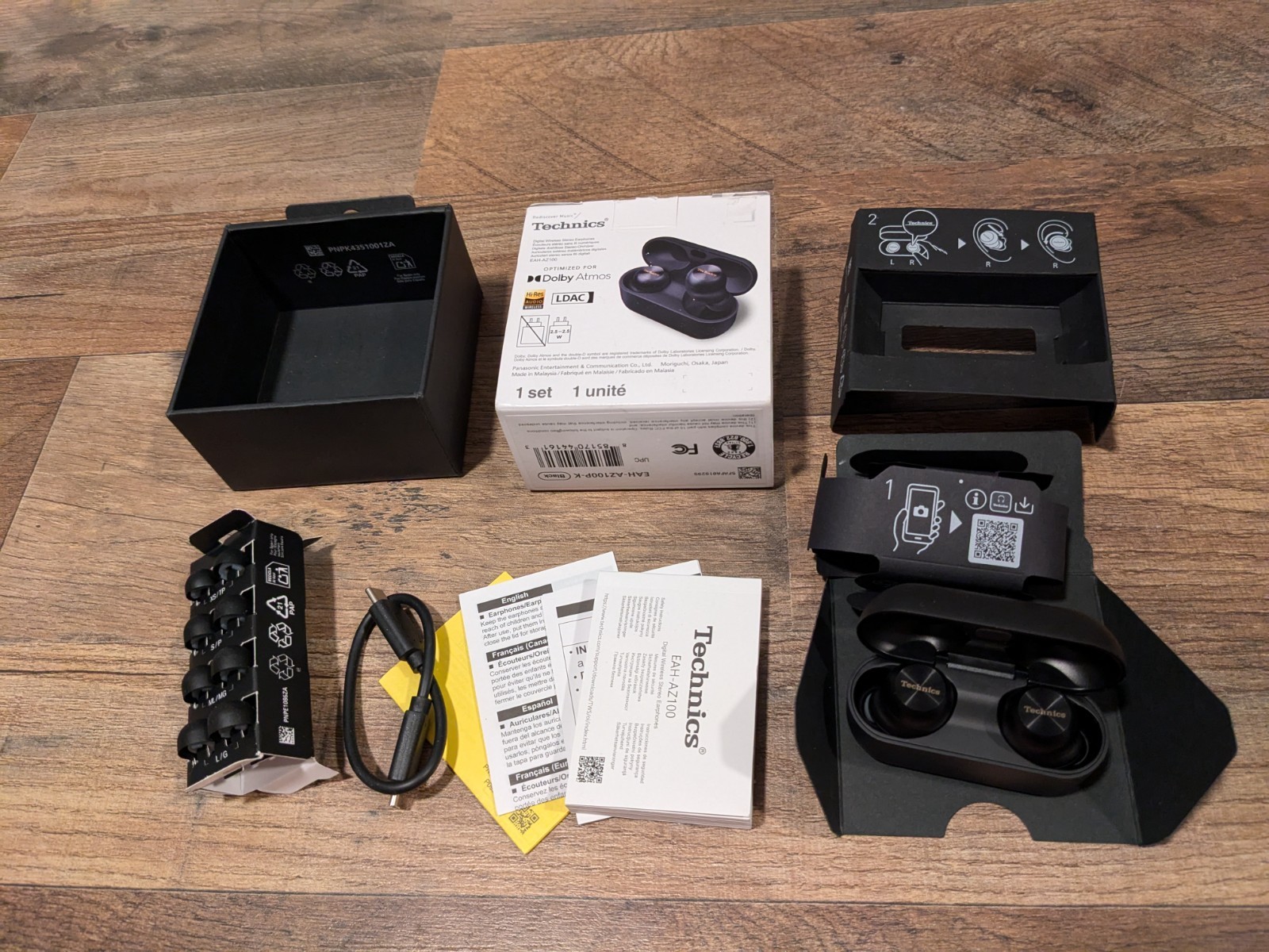 Technics EAH-AZ100 True Wireless Bluetooth Earbuds/ANC/3-Multipoint/10-hr🔋Black