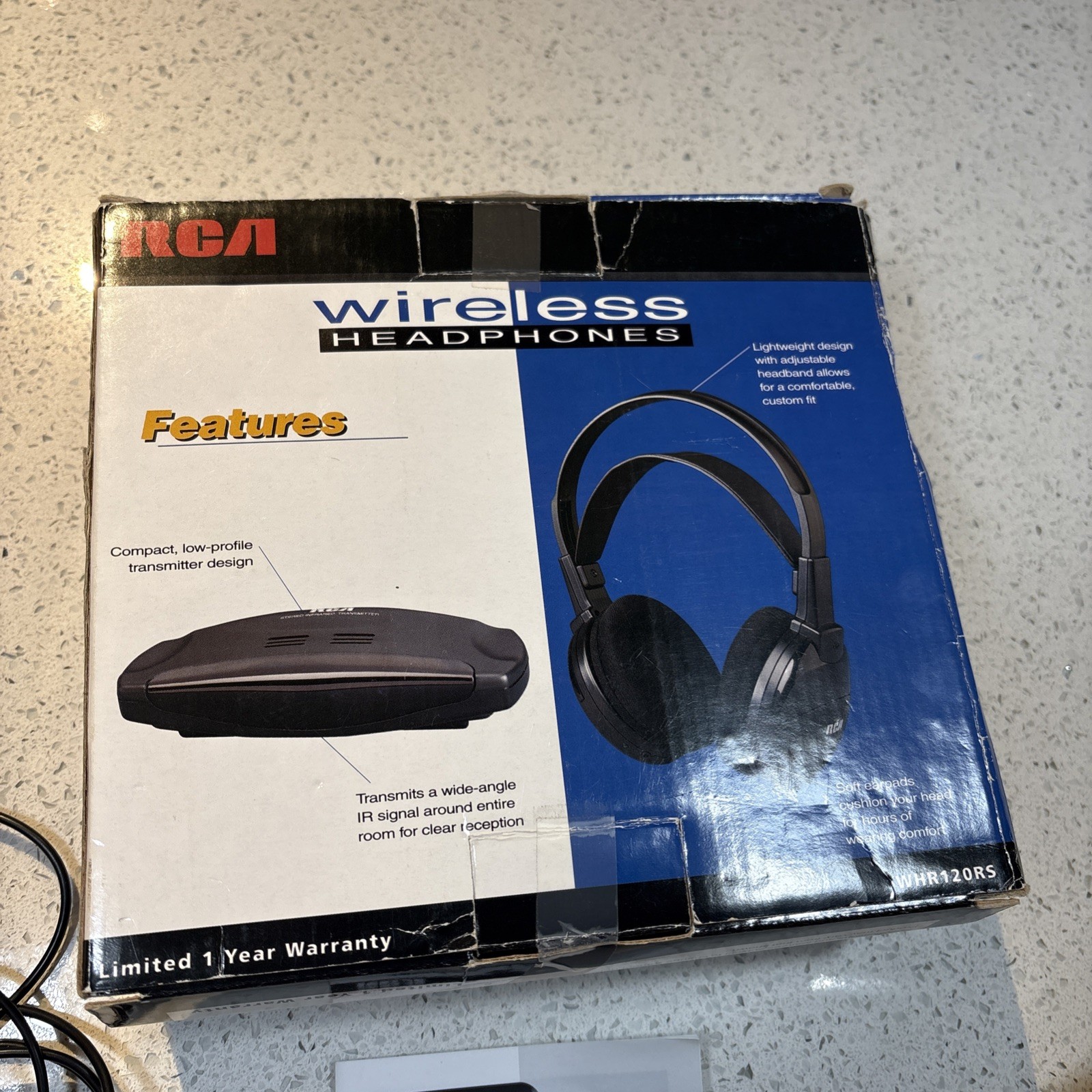 Vintage 2001 RCA WHR120RS Wireless Over Ear Headphones Infra Red New Open Box