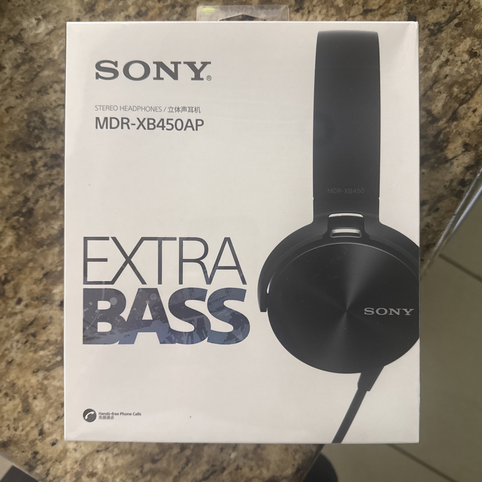 New Sony MDR-XB450AP Extra Bass Wired Swivel Fold Headphones In Line Microphone
