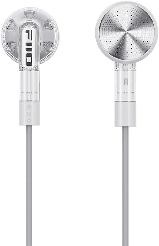FiiO FF1 3.5mm Wired Bass In-Ear Earbud w/Mic,NO Type-C to 3.5mm adapter (Clear)