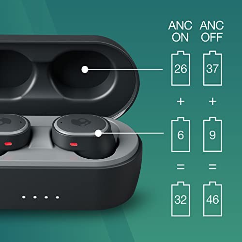 Sesh ANC Wireless Earbuds, Bluetooth Headphones, Noise Cancelling, Up to Black