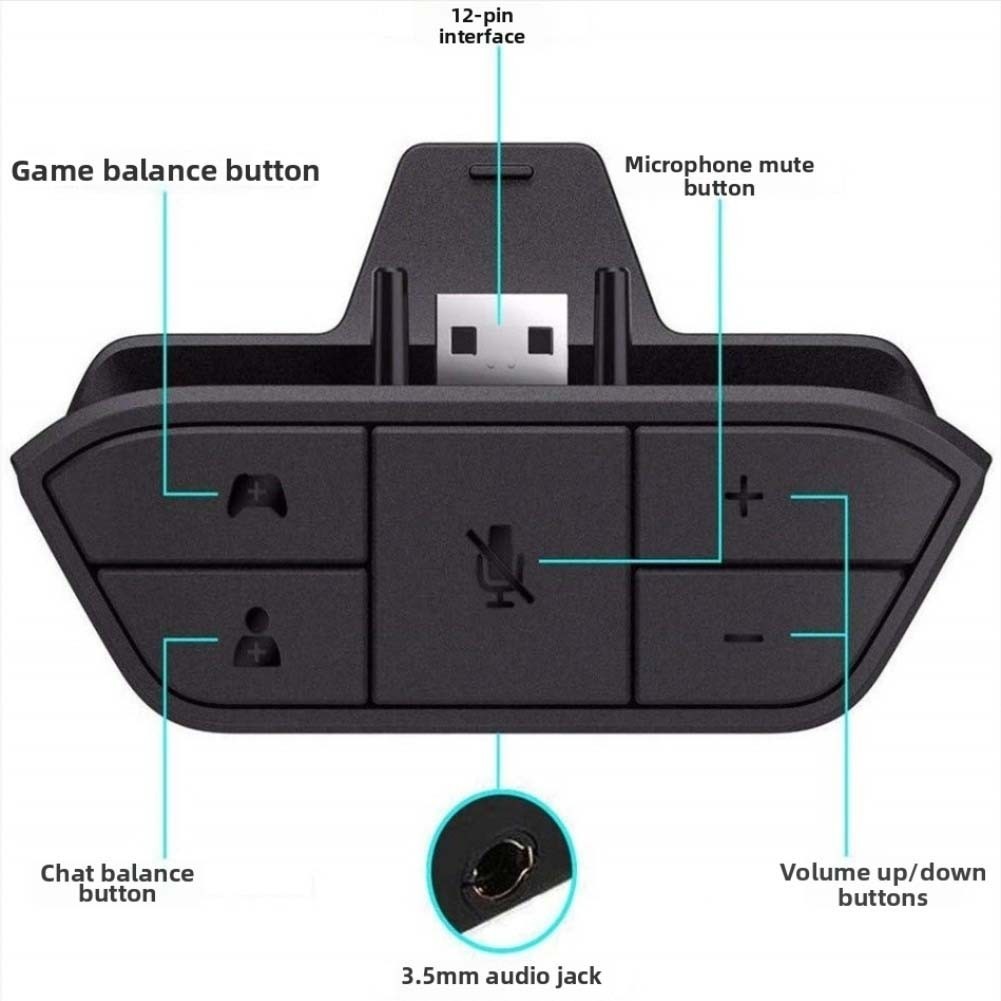 Stereo Headset Adapter for Xbox One Series X S Controllers with 35mm Audio