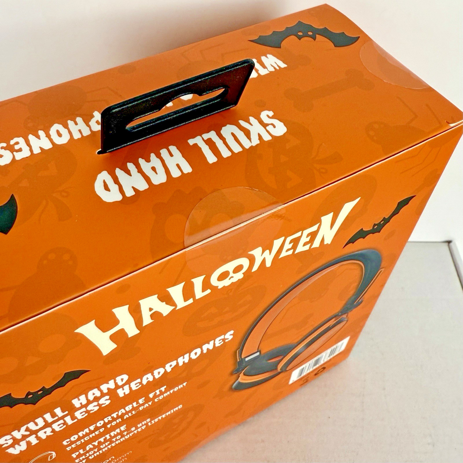 Skull Hand Wireless Headphones Halloween Orange Black – New Sealed Orbit