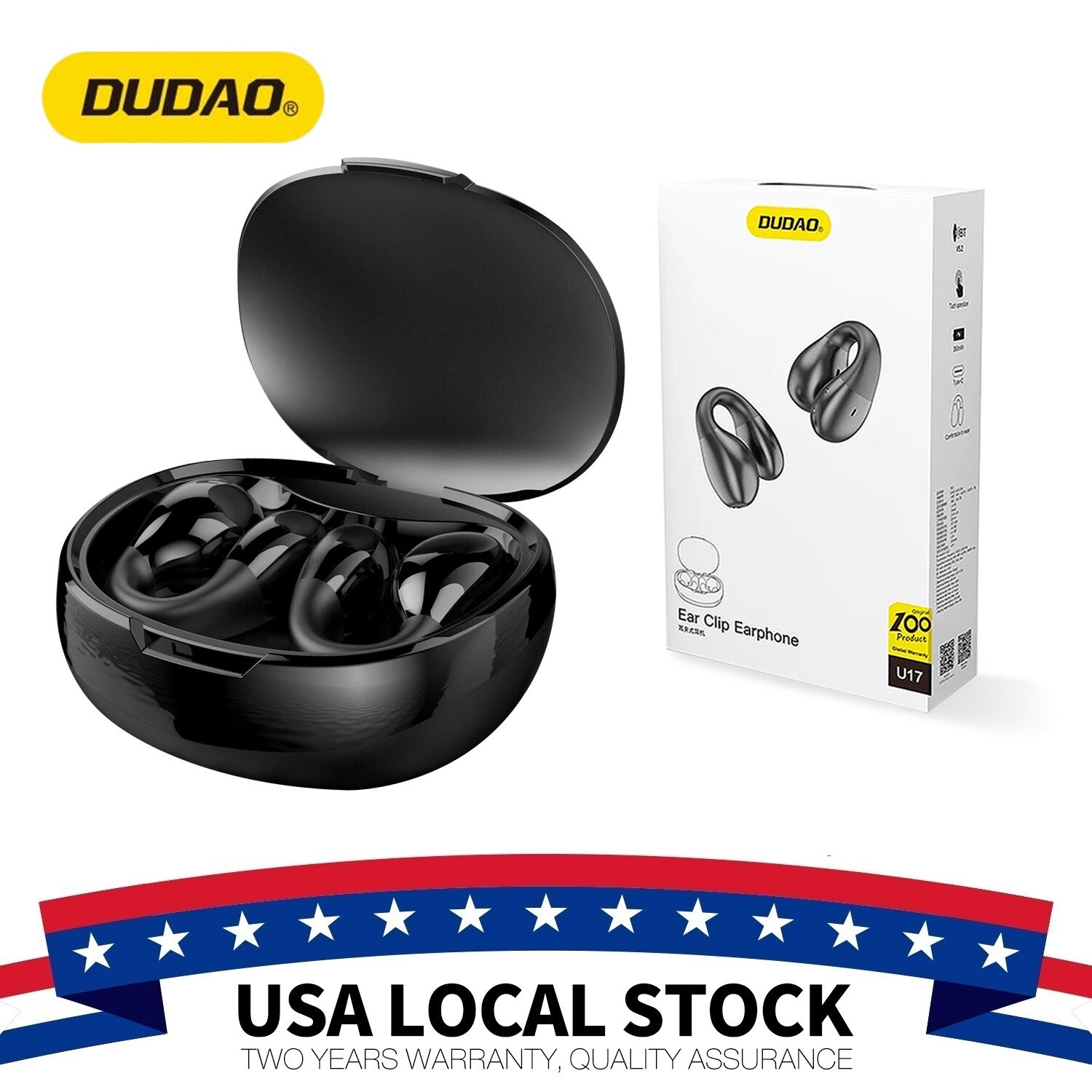 DUDAO Bone Conduction Earphone Bluetooth-5.2 Ear Clip on Ear Earring Wireless