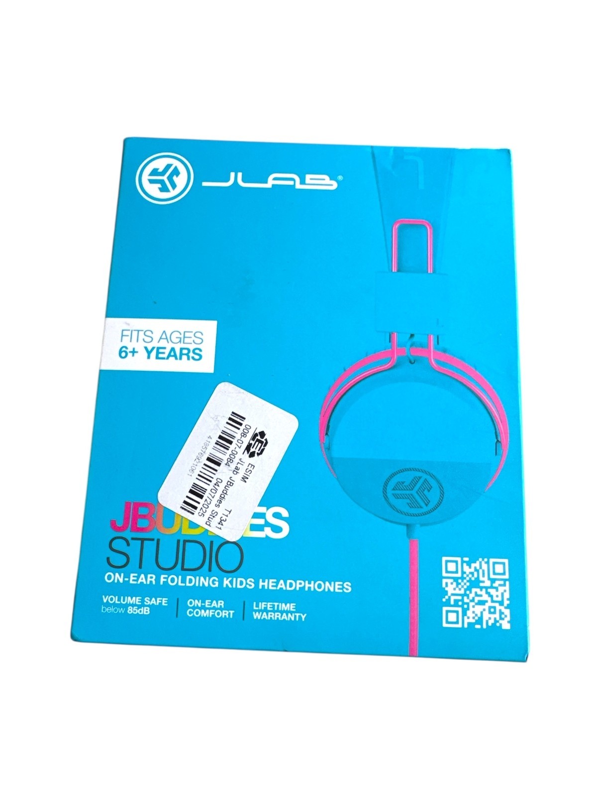 JBuddies Studio Wired Over Ear Headphones with Mic – Blue/Pink