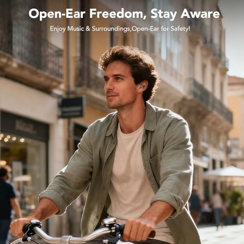 Clip on Earbuds Open Ear Wireless Bluetooth 5.4 Headphones with Noise