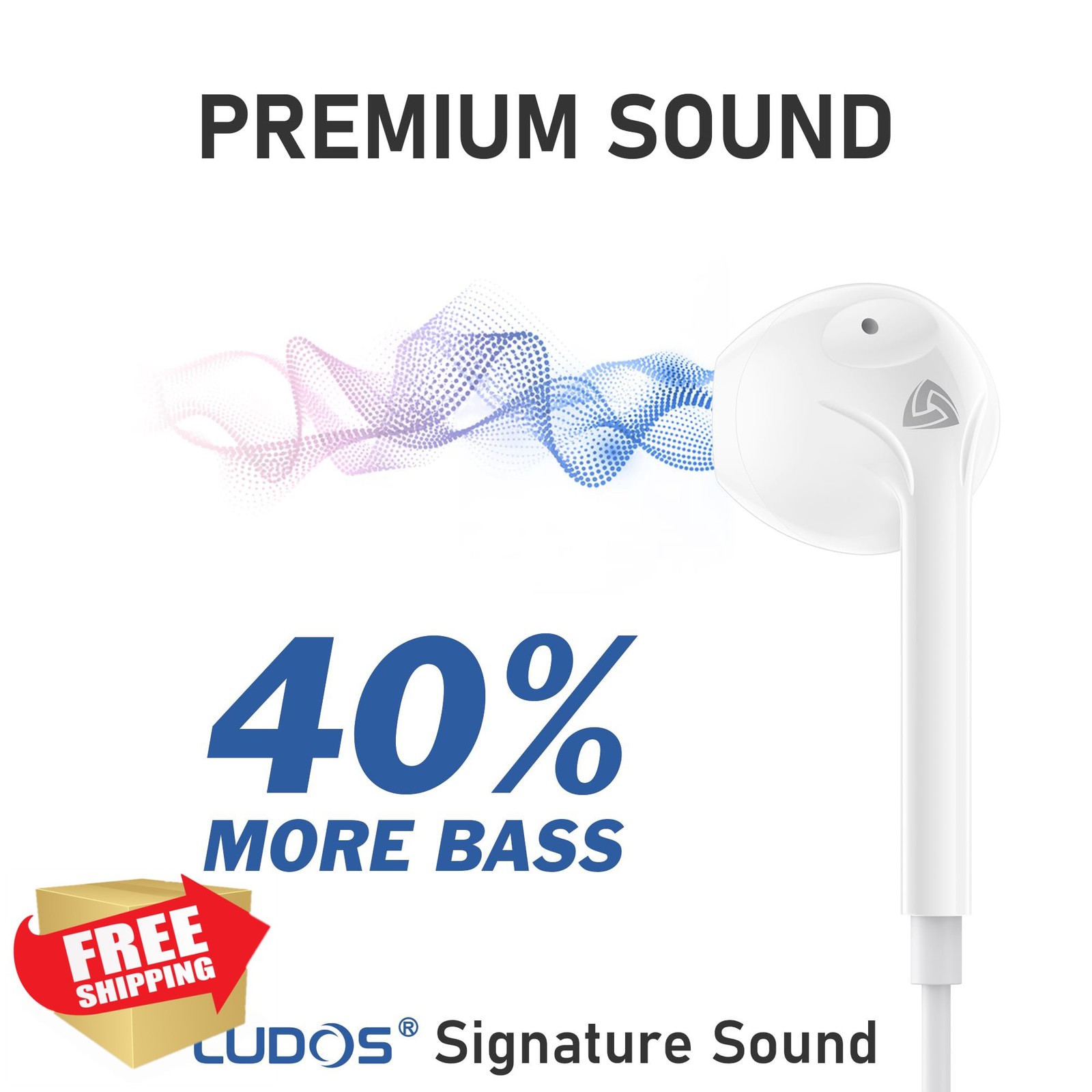 LUDOS Zenith Wired Earbuds Headphones w/Mic 3.5mm Jack for iPhone Samsung