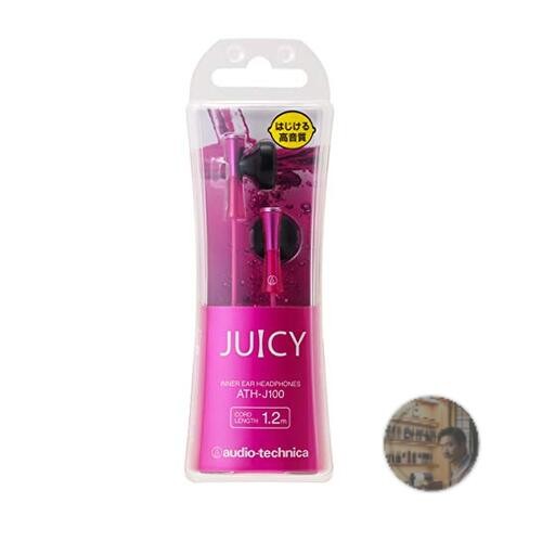 Audio-Technica ATH-J100 PK JUICY In-Ear Headphones Pink Lightweight New