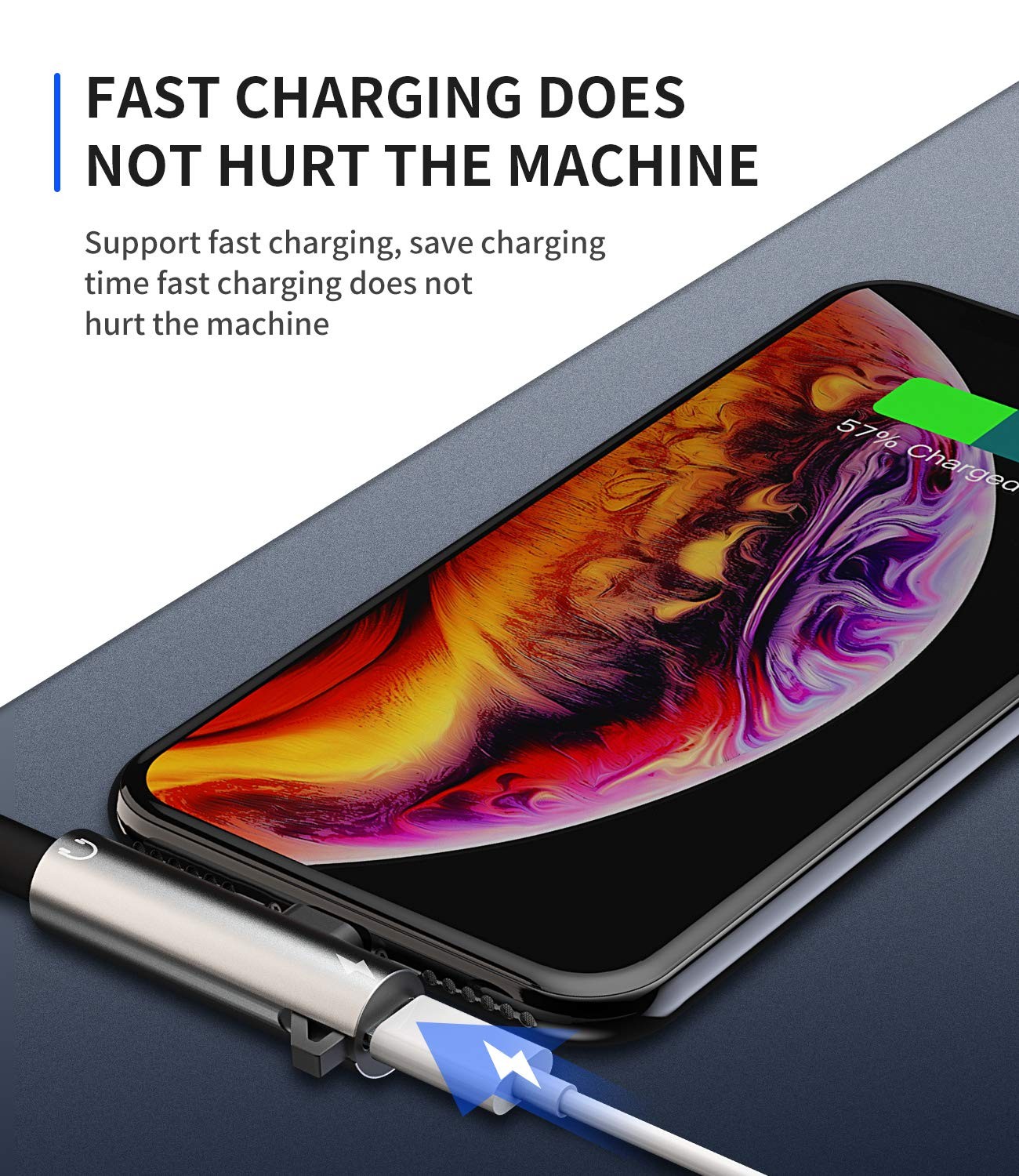 Headphone Adapter Lightning to 3.5mm AUX Audio Jack and Charger Extender Dongle