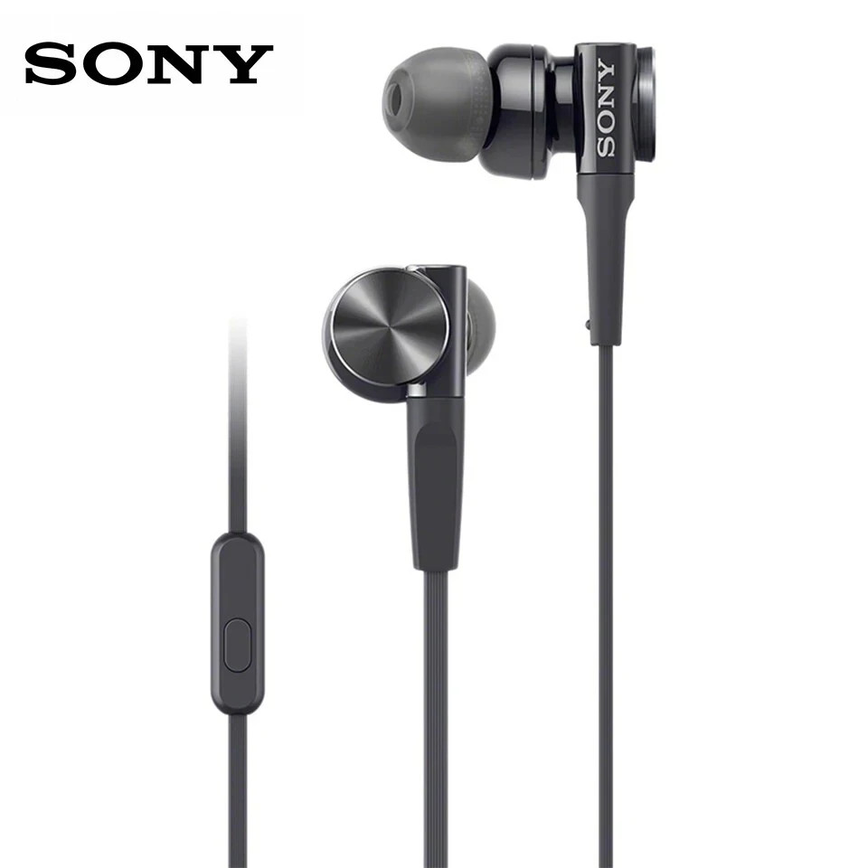 For SONY MDR-XB75AP Bass Booster In-Ear Headphones with In-Line Mic Black