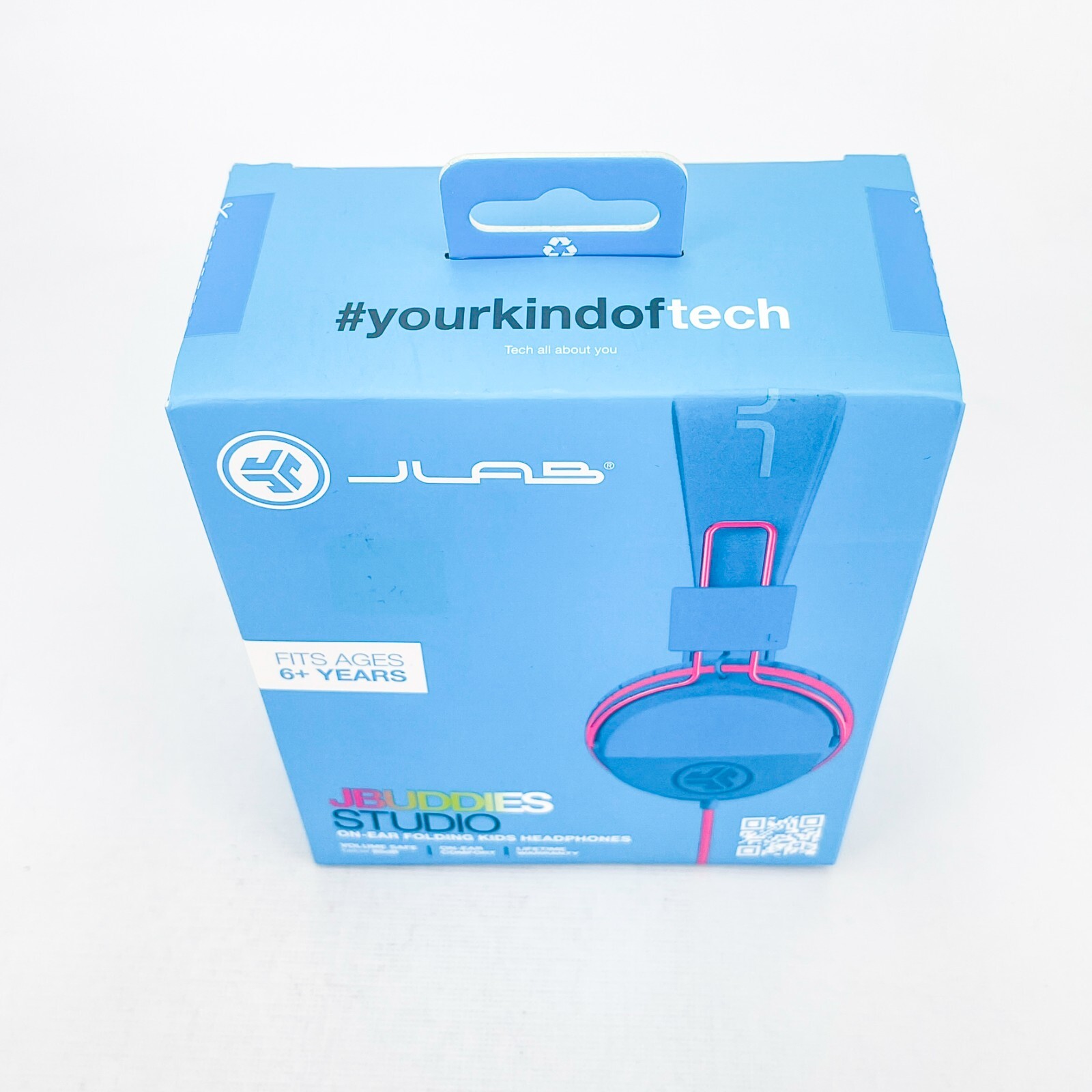 J Lab JBuddies Studio Wired Over Ear Headphones Mic Blue Pink Volume Safe