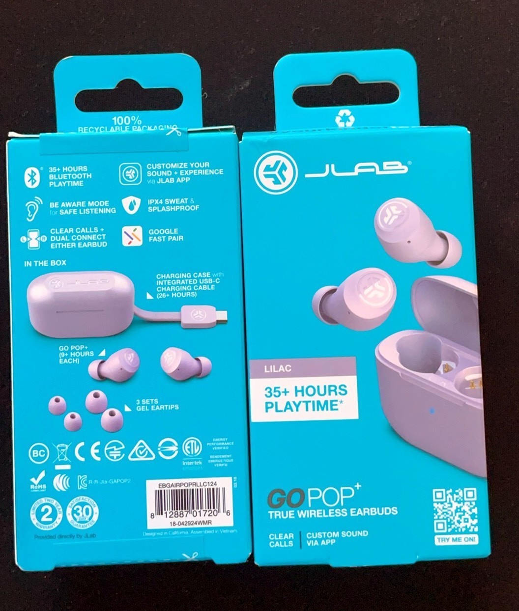 Two New Jlab GoPop+ plus True Wireless earbuds 35+Hours Playtime