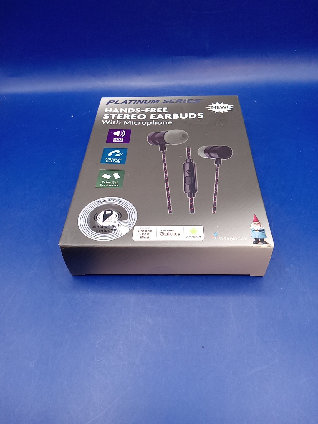 Travelocity Platinum Series HANDS-FREE STEREO EARBUDS Headphones Microphone NEW