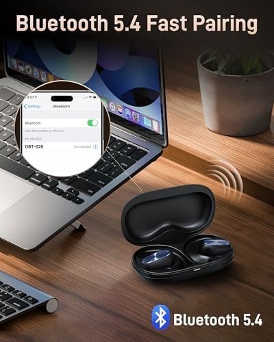 Open-Ear Wireless Earbuds – 45H Playtime, AI Clear Calls, IPX5 Sport