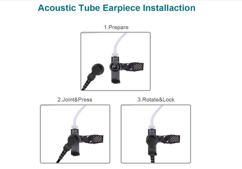 K370-Ratoak Earpiece Headset Two Pin Jack 3.5 to 2.5 mm for Kenwood ..more