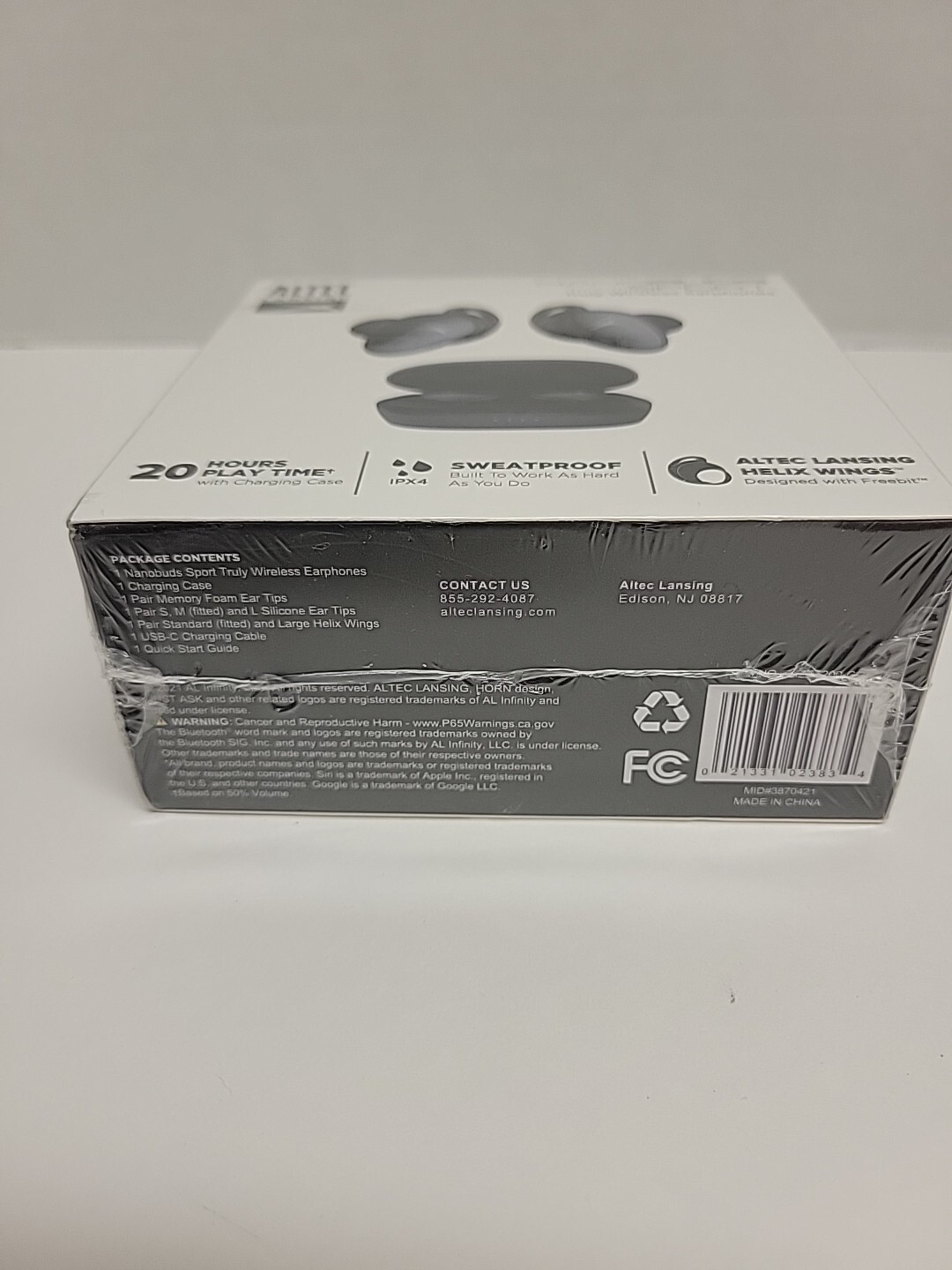 Altec Lansing NanoBuds Sport True Wireless Bluetooth Earbuds – Charcoal Gray