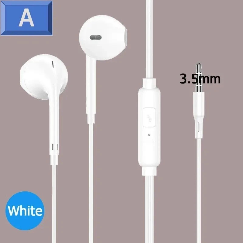 3.5mm Wired Earphones In Ear Headphones Mic Stereo Earbuds for Phones MP3