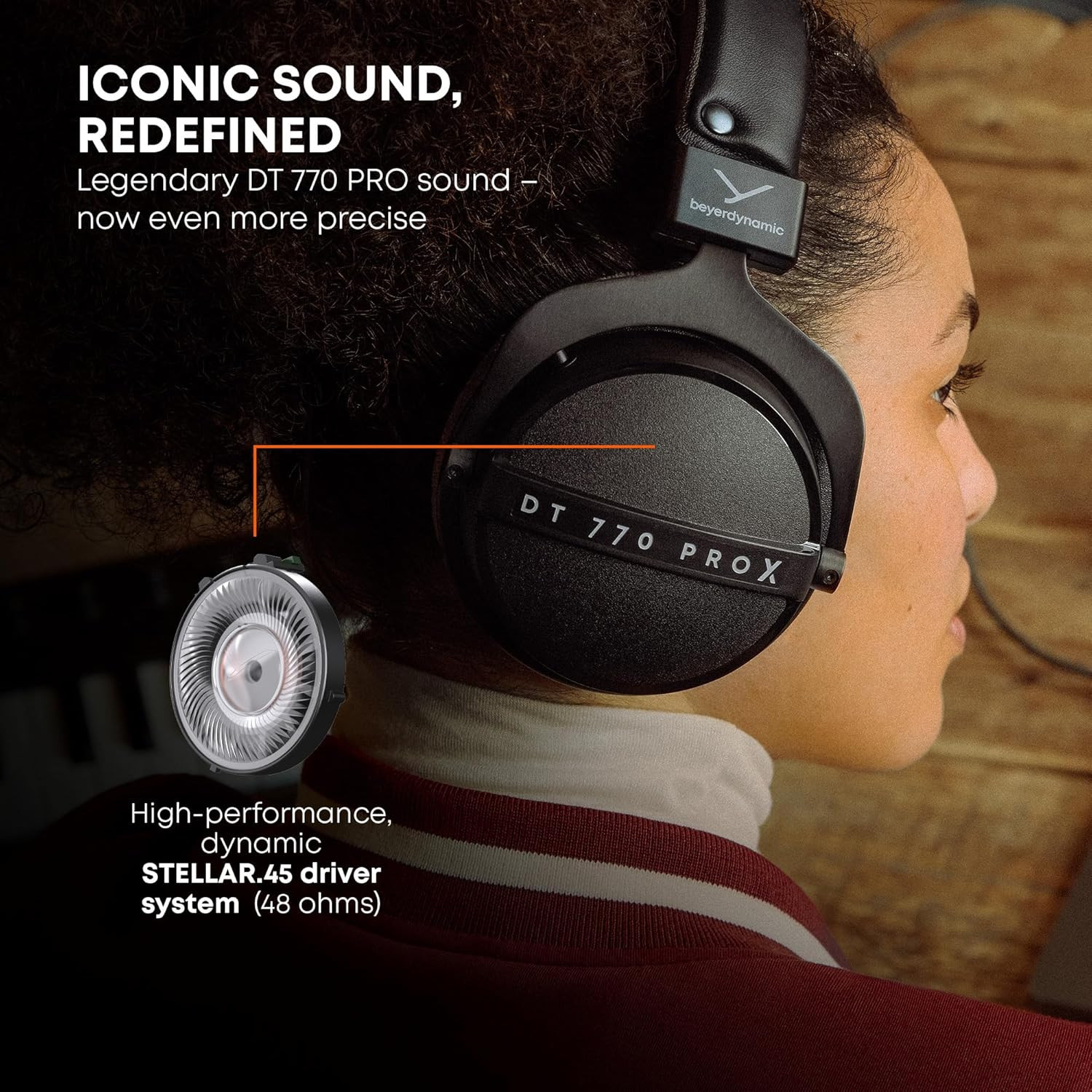 DT 770 Pro X Wired Over-Ear Headphones, 48 Ohm, Closed-Back Professional Recordi