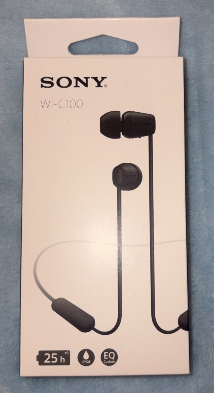Sony WI-C100 Wireless Stereo Headset Black In Ear Bluetooth Built In Microphone