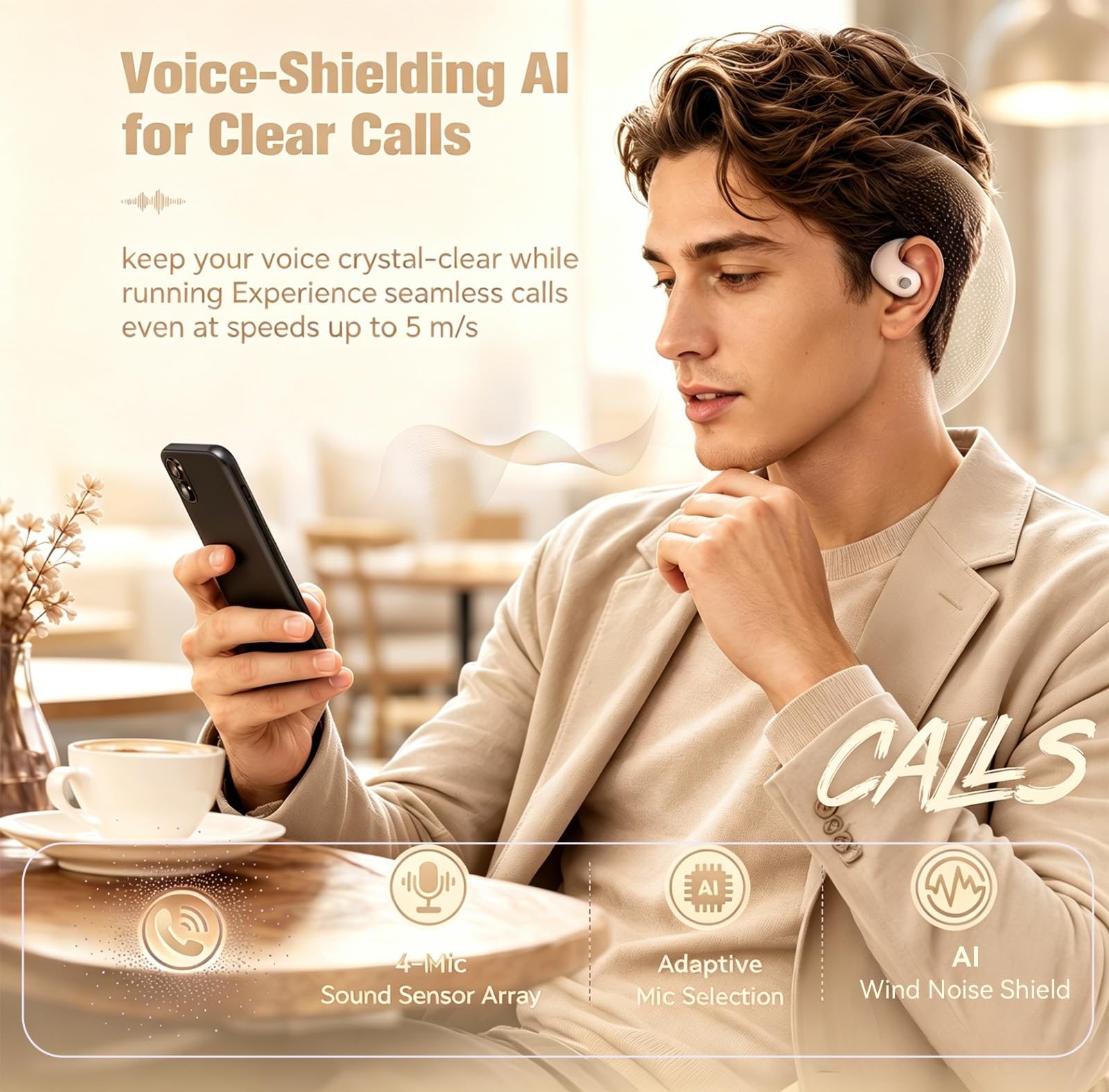 Over The Ear Earbuds Open Ear Buds Headphones Over Ear Air Bone Conduction Ea…