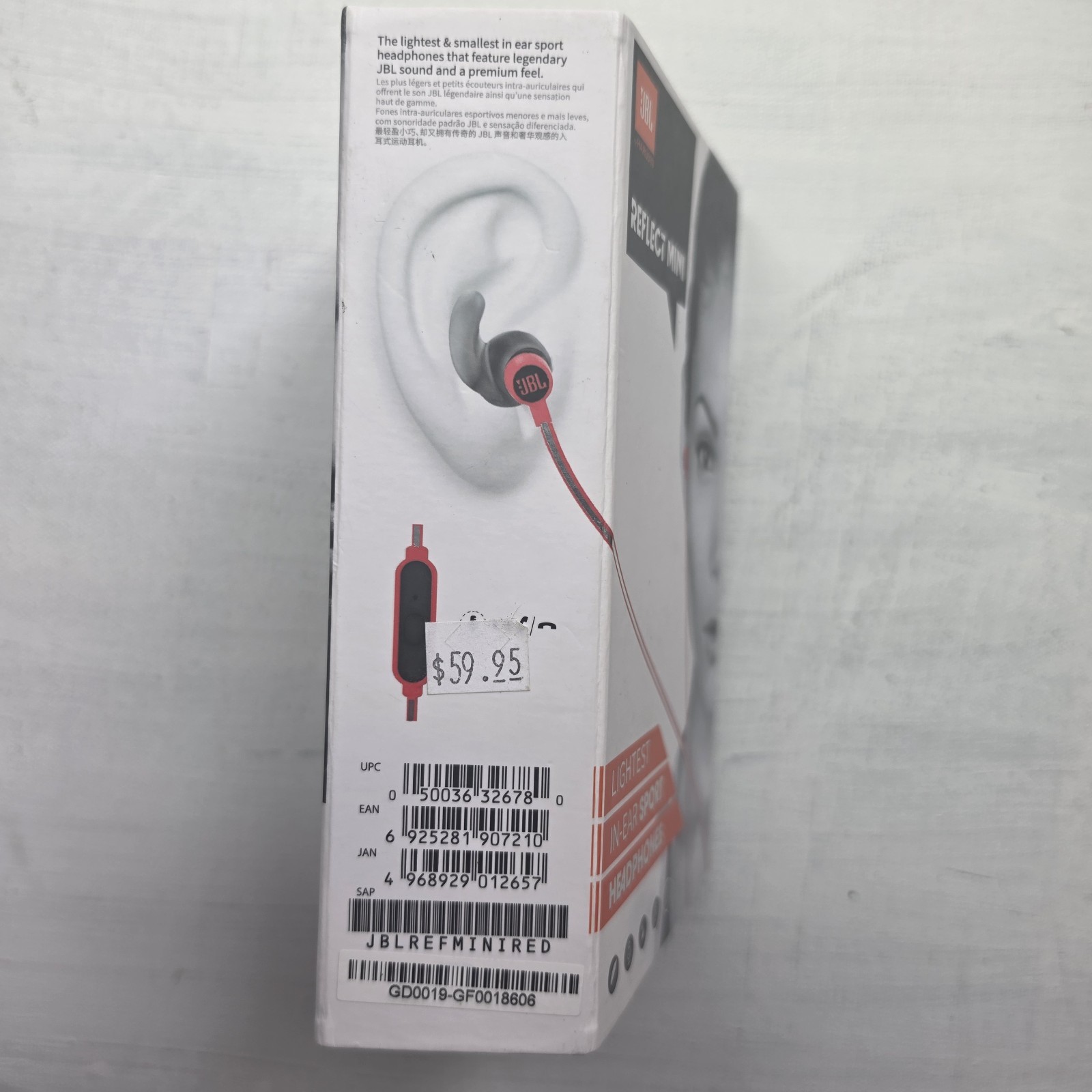 JBL Reflect Mini In-Ear Sport Earbuds Black Mic Sweat-Proof 3.5mm